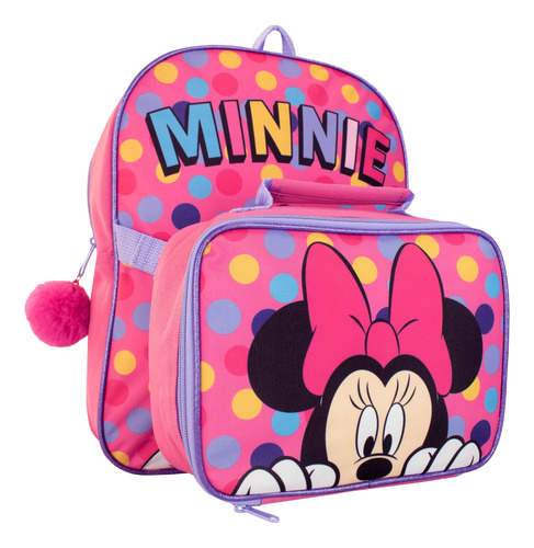 Mochila De  De Disney Y Almuerzo Set Rosa Minnie Mouse