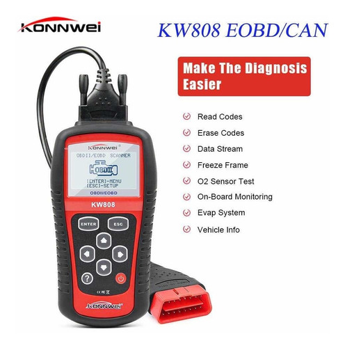 Escaner Automotriz Konnwei Kw808 Obd2