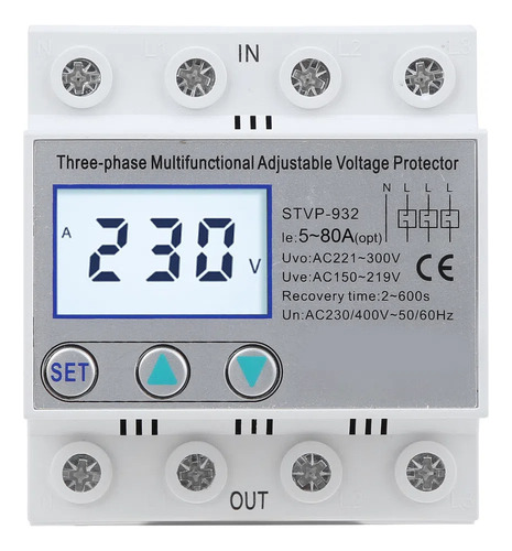 Protector Voltaje Lcd Trifásico 230v 400vac 40-80a