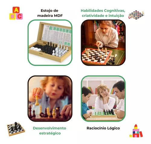 Jogo De Dama E Ludo Com Estojo Em Mdf Junges Jogo de Tabuleiro Dama e Ludo