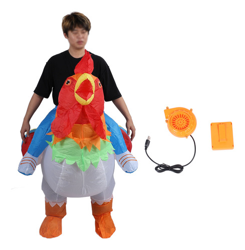 Disfraz Inflable De Gallo Para Montar En Bicicleta, Impermea