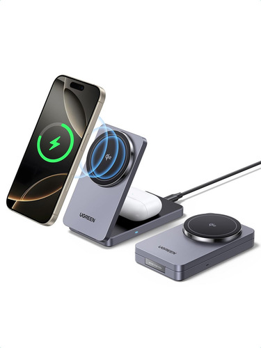 Cargador Inalámbrico Ugreen Qi2 15w Magflow Para iPhone Y Ai