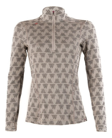 Primera Capa Mujer Skintec 3000 Merino 1/4 Ziptop Print Lipp