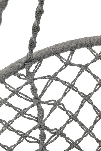 Silla Colgante Muna Tejita De Borlas Unicolor Gris