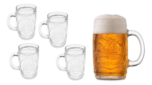 Vasos Shopero  Cervecero Vikingo Estilo Nordico (set 4)