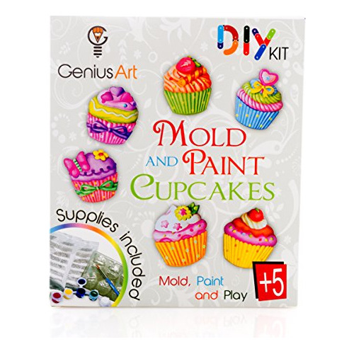 Molde Y Pintura Cupcakes Kit De Diseño Niñas Artes Y ...