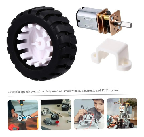 Kit 2 Pz Motorreductor Ga12-n20 Dc 3v/6v/12+llanta Y Soporte