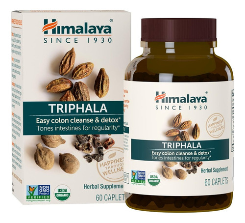 Triphala Orgánica Digestión Óptima Limpieza Detox Colon (60) Sabor Sin Sabor