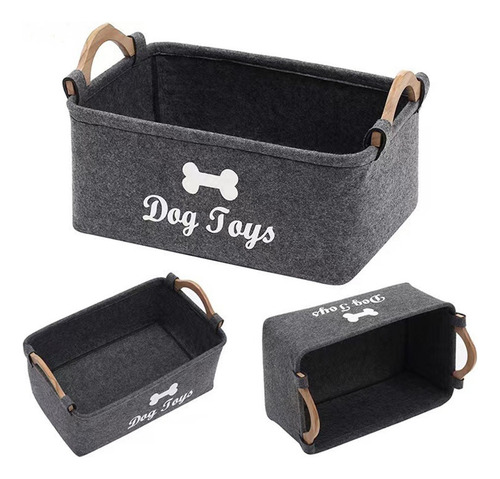 Cesta De Almacenamiento De Juguetes Para Perros, Negro
