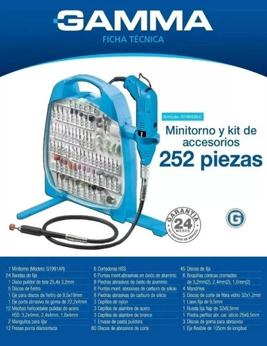 Imagen 3 de 10 de Minitorno Gamma 130 W + 252 Accesorios G19502ac