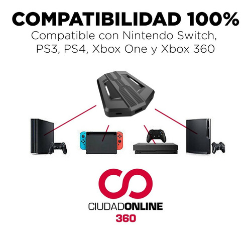 Imagen 6 de 10 de Accesorio Adaptador Mouse Y Teclado En Xbox One 100% Preciso