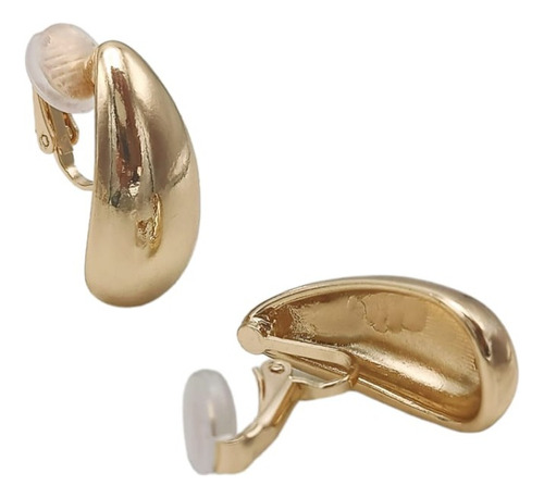 Aros Gota Espejo Earcuff Sin Perforacion Chapado En Oro 18k