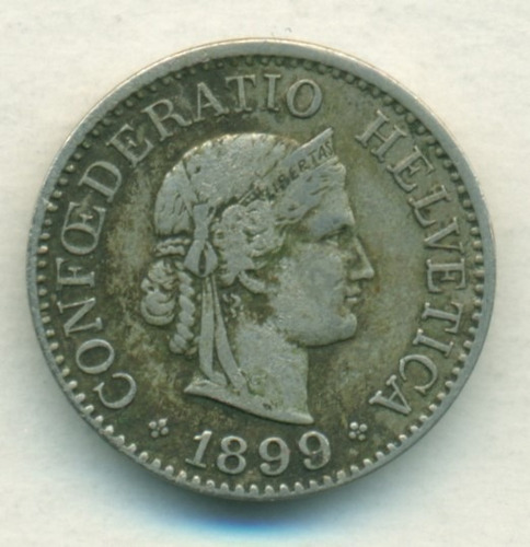 Suiza Moneda Cu-ni 10 Rappen 1899 B Km#27 Mb-