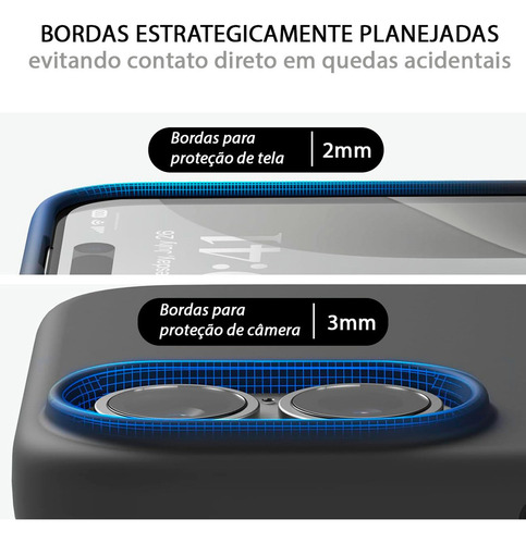Kit Capa + Película 3d Para iPhone 16e Silicone Colorido