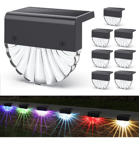 Claoner Solar Deck Lights [8 Paquetes] Luces De Cercas Solar