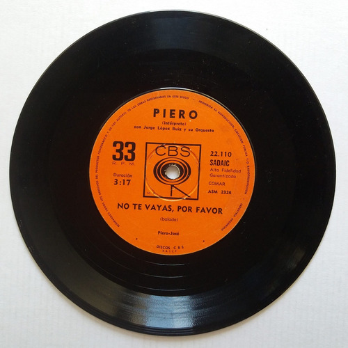 Piero - No Te Vayas Por Favor Disco Simple (Usado)
