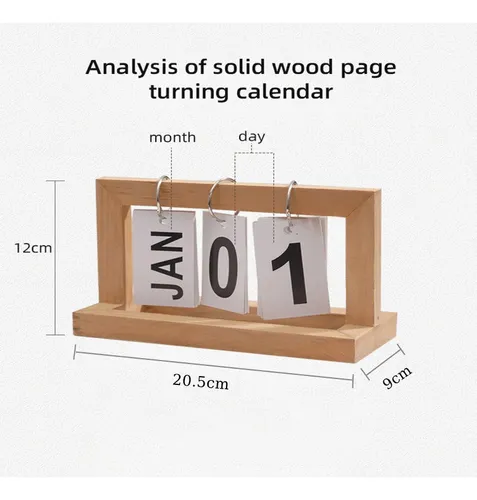 Decoración Escritorio Con Calendario Giro Página Simple