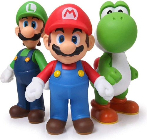 3 Piezas Super Mario Bros Luigi Mario Yoshi   Figuras D...