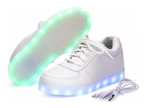 Luz Led Blanca Tenis Hombre Joven