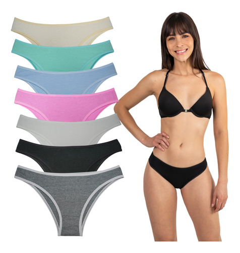 Bikini De Algodon Mujer Paquete De 12 Piezas Colores Suave