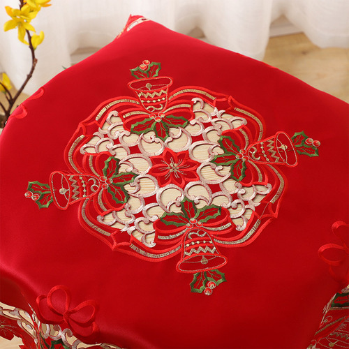 Mantel Rojo Navideño Redondo Para Evitar Ensuciar Holiday G