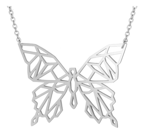 Imagen 1 de 5 de Collar Mujer Dije Mariposa Minimalista Acero Inoxidable
