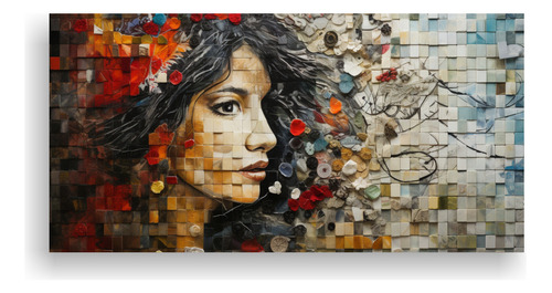 100x50cm Cuadro Forma Baño Mosaico De Recuerdos Abstractos