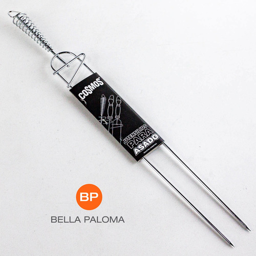Pinche Achura Doble Cromado Asado 55 Cm