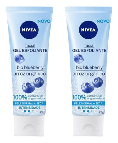 Gel Facial Esfoliante Nivea Refrescante 75ml - Kit Com 2un