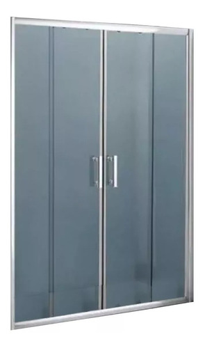 Mampara De Baño 130x185cm 4 Hojas Esmerilada Vidrio 6mm Cts.