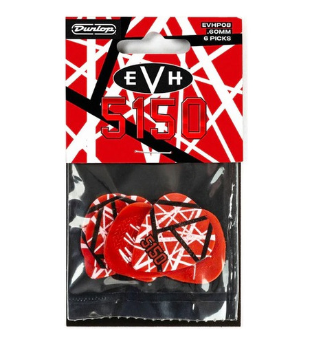 Set De 6 Púas Jim Dunlop Evh-08 Evh Shark 5150 .60mm Pack