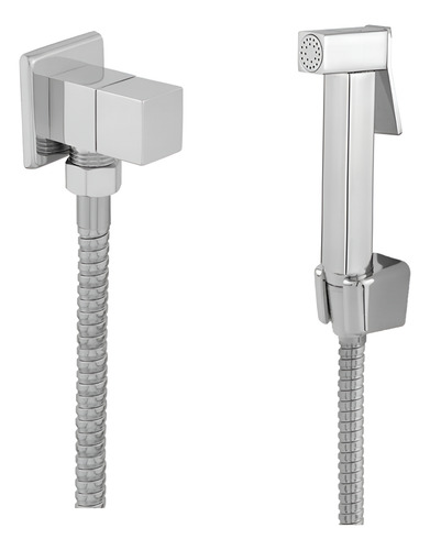 Ducha Higienica Quadrada Em Metal Com Mangueira 2 Metros