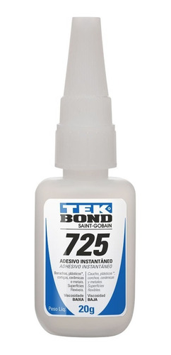 Adhesivo Tekbond Instantáneo 725 20g Alta Velocidad D Secado