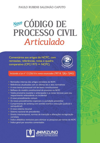 Código De Processo Civil Articulado - 2ª Edição, De Paulo Rubens Salomão Caputo. Editora Jh Mizuno, Edição 2 Em Português