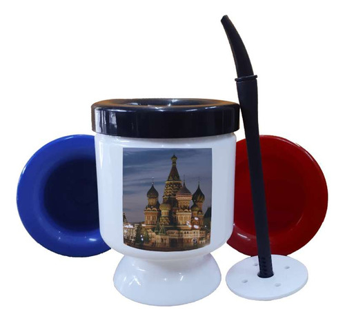 Mate Plastico Rusia Catedral San Basilio Moscu Rusa P2