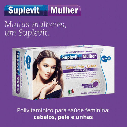 Kit Com 2 Unidades Suplemento Suplevit Mulher 60caps - Ems