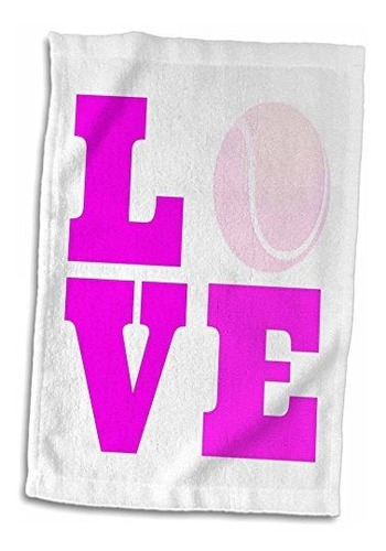 3d Rose Love Tennis Pink White Twl ******* Towel, 15  X 22 ,