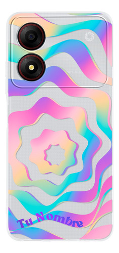 Funda Para Zte Para Mujer Curvas Colores Con Tu Nombre