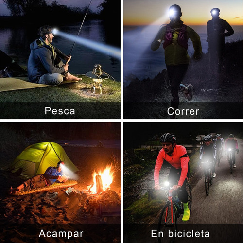 . Lámpara Tipo Minero Recargable Y Potente De Cacería Led