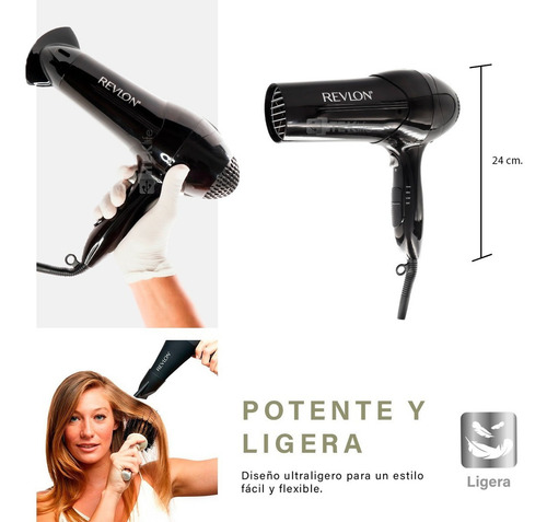 Secadora De Cabello Revlon Essentials Rv408 1875w Negra