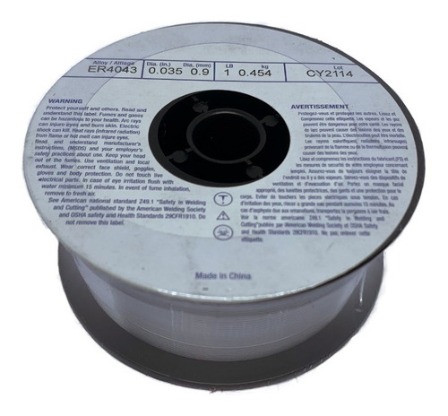Alambre De Soldadura Mig De Aluminio, Er4043, 0,9 Mm 500gr