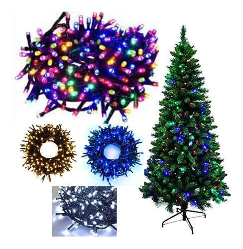 300 Luces Led Lineal Tira Navidad Toda Decoración Colores