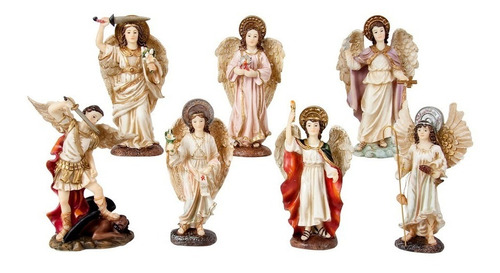 Los 7 Arcangeles De 8 Cm Marmolina Italiana Envío Gratis