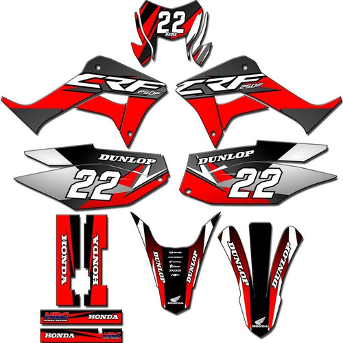 Kit Adesivo Trilha Gráficos Crf-250f 2019 0.28mm Crfn-52