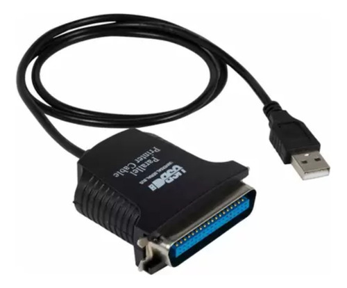 Cabo Conversor Usb Impressora Paralelo 36pinos 1,2mt/0,84mt Cor Preto Com 84cm