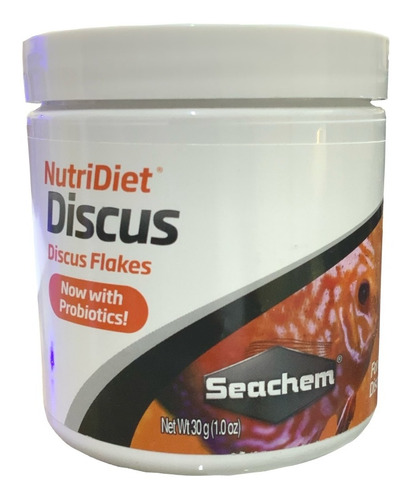 Ração Seachem Nutridiet Flocos Discus Probiotics 30 G.