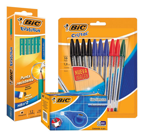 Lápices Grafito Bic Bolígrafos Bic Cinta Correctora 28 Pzas