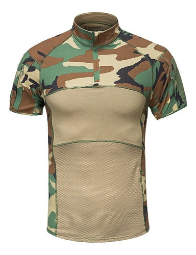 Camiseta Táctica Militar De Camuflaje De Manga Corta Para Ho