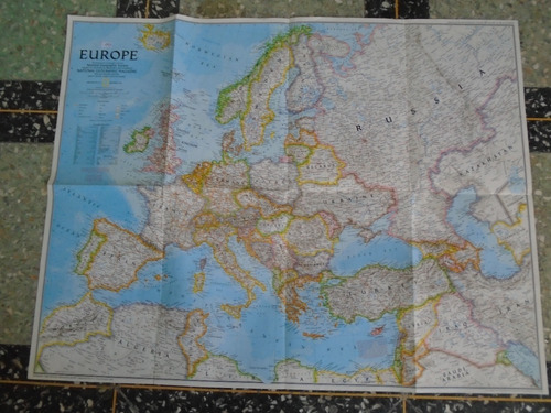 Europe - Mapa National Geographic - 1992 - 56 X 72 Cm.