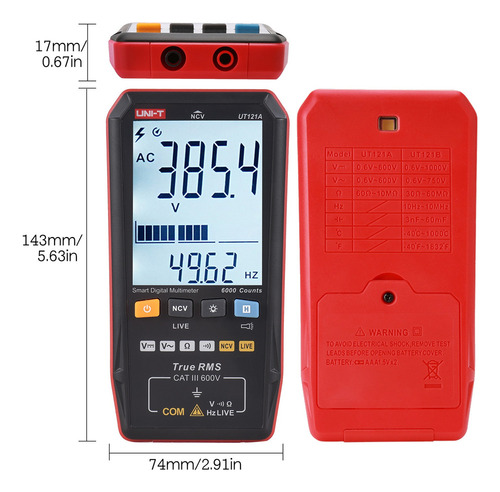 Medidor Mini Ut121a De 3,3 Pulgadas Uni-t Universal Digital